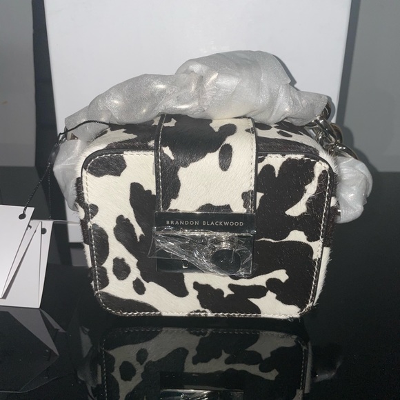 Brandon Blackwood Cow Print Caro Buckle Bag